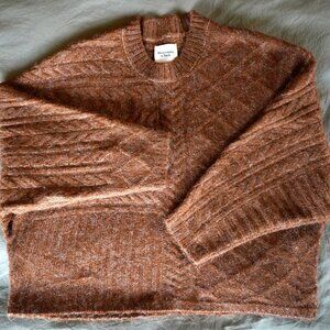 Abercrombie & Fitch Cable Knit Dolman Sweater – Brown/Rust – L/XL